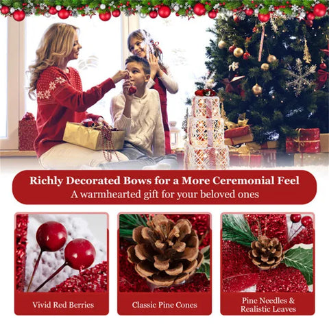 Lighted White Rattan Gift Boxes