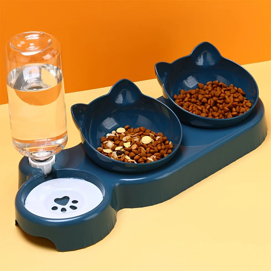 3-in-1 Tilted Pet Bowl