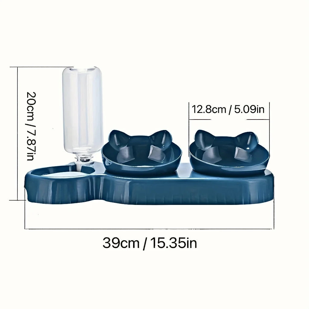 3-in-1 Tilted Pet Bowl