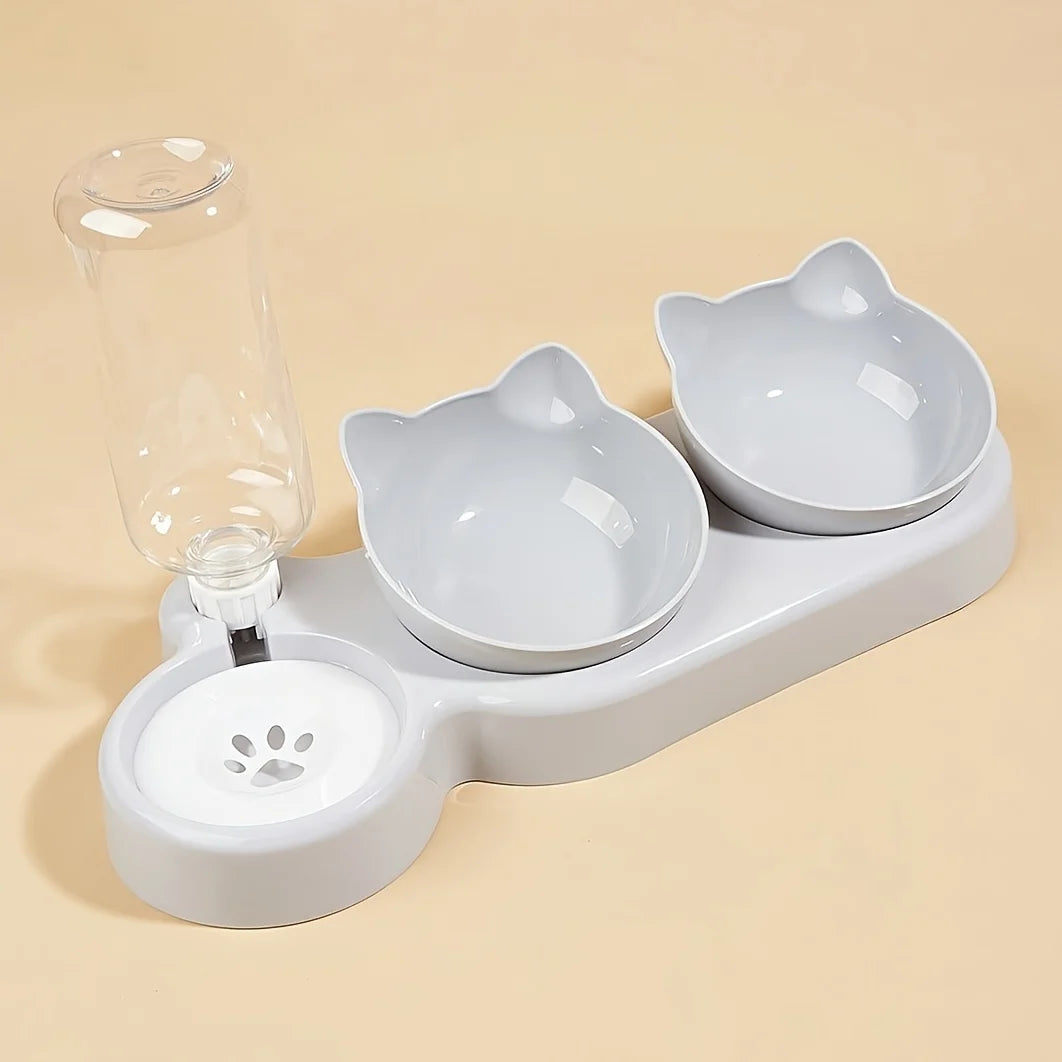 3-in-1 Tilted Pet Bowl