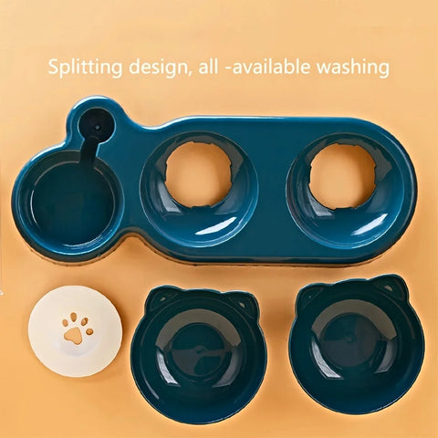 3-in-1 Tilted Pet Bowl